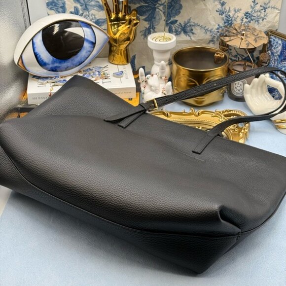 🆕 OROTON 🧿 NWOT Margot Medium Zip Tote Bag, Black Leather - Picture 7 of 16